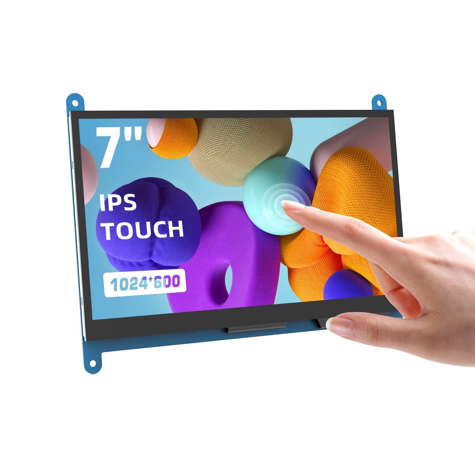 7 Inch Capacitive Touchscreen Monitor 5-Points 1024X600 HD IPS Display Support Raspberry Pi 4/3/2/1/B/B+/A+, Win 10/8/7
